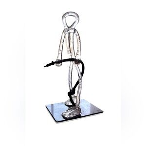 Vintage Plexiglass Sculpture of The Fire Fighter